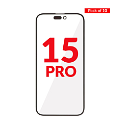 Front Glass with OCA (Pack of 10) for iPhone 15 Pro (Premium)