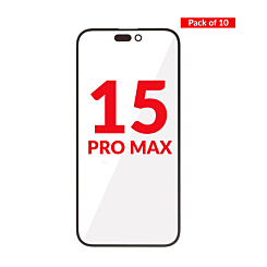 Front Glass with OCA (Pack of 10) for iPhone 15 Pro Max (Premium)