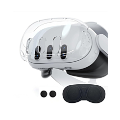 Transparent Case with Dust Cover, Cloth & Thumb Grip for Quest 3 (Only Ground Shipping)