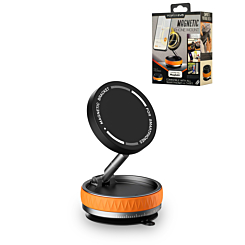 360 Degree Rotating Vacuum Suction Cup Magnetic Phone Holder - ORANGE (Only Ground Shipping)