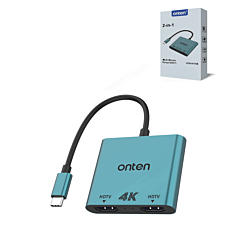 Onten 2in1 USB-C Adapter for Dual HDMI Output 4K (Only Ground Shipping)