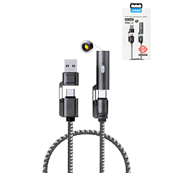 Onten 4in1 USB A+C to C+ Electric Lighter Charging Cable (5ft) (240W) (Only Ground Shipping)