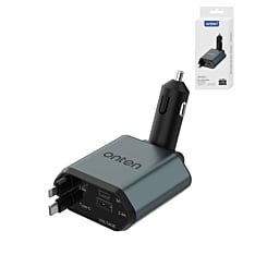 Onten 4in1 Retractable Car Charger with Built In USB C and USB L Fast Charging Cable (3ft) (60W) (Only Ground Shipping)