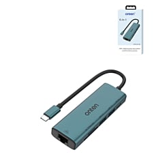 Onten 6in1 USB C Expander (Ethernet + microSD / SD Card Reader + USB 2.0 + USB 3.0 + 5v Input) (Only Ground Shipping)