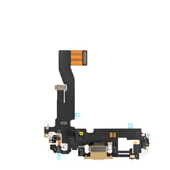 Stock up on the gold charging port flex cable for iPhone 12 Pro and iPhone 12, OEM pull.
