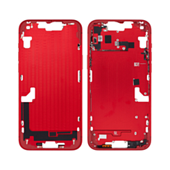 Purchase the middle frame with parts for the iPhone 14 Plus — in Red, International version, OEM pull B grade.