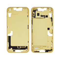 Stock up on the middle frame with parts for the iPhone 14 Plus — in Yellow, International version, OEM pull B grade.
