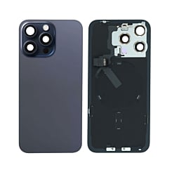 Stock up on the Back Glass in Blue Titanium, OEM Pull A Grade, with frame, wireless NFC charging flex, and MagSafe magnet for iPhone 15 Pro Max.