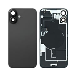 Stock up on the Back Glass in Black, OEM Pull B Grade, with Frame, Wireless NFC Charging Flex, and MagSafe Magnet for iPhone 16 Plus.