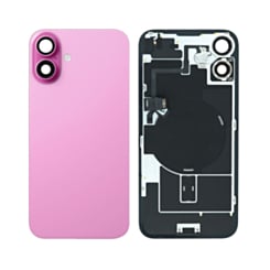 Shop the Back Glass in Pink, OEM Pull B Grade, with Frame, Wireless NFC Charging Flex, and MagSafe Magnet for iPhone 16 Plus.