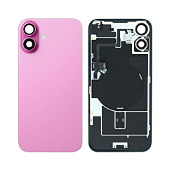 Buy the Back Glass, OEM Pull A Grade, with Frame, Wireless NFC Charging Flex, and MagSafe Magnet for iPhone 16 Plus.