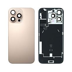 Shop the Desert Titanium Back Glass with Frame, Wireless NFC Charging Flex, and MagSafe Magnet for iPhone 16 Pro Max, OEM Pull A Grade.