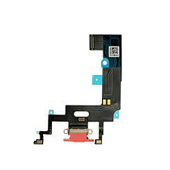 Buy the Charging Port Flex Cable for iPhone XR in coral, OEM pull.