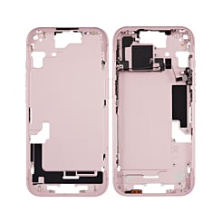 Grab the wholesale deals on the middle frame with small parts for iPhone 15, pink, US version, OEM pull A grade.