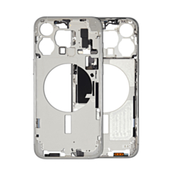 Middle Frame with Small Parts for iPhone 15 Pro Max (WHITE TITANIUM) (US Version) (OEM Pull A Grade)
