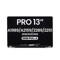 LCD Assembly (SPACE GRAY) (OEM Pull A Grade) for MacBook Pro 13" (A1989 / Late 2018 / Early 2019) (A2159 / Mid 2019) (A2289 / A2251 / Mid 2020)
