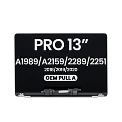 LCD Assembly (SILVER) (OEM Pull A Grade) for MacBook Pro 13" (A1989 / Late 2018 / Early 2019) (A2159 / Mid 2019) (A2289 / A2251 / Mid 2020)