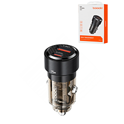 Toocki PD USB C+A Transparent Car Charger (BLACK) (75W) (Only Ground Shipping)