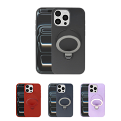 Pastel Shield Carbon Fiber Magnetic Kickstand Case for iPhone 15 Pro Max (Only Ground Shipping)