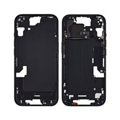Stock up on the Middle Frame with Small Parts for iPhone 15, Black, US Version, OEM Pull B Grade.
