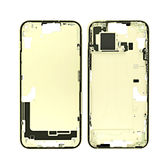 Stock up on the middle frame with parts for iPhone 15 Plus — yellow, international version, OEM pull A grade.