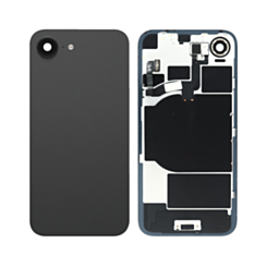 Back Glass with Frame and Wireless NFC Charging Flex and MagSafe Magnet for iPhone 16e (BLACK) (OEM Pull B Grade)