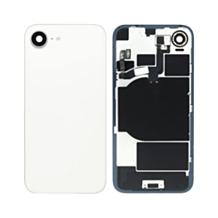 Back Glass with Frame and Wireless NFC Charging Flex and MagSafe Magnet for iPhone 16e (WHITE) (OEM Pull B Grade)