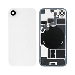 Back Glass with Frame and Wireless NFC Charging Flex and MagSafe Magnet for iPhone 17e (WHITE) (OEM Pull B Grade)