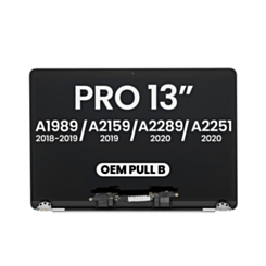LCD Assembly for MacBook Pro 13" A1989 (2018-2019) / A2159 (2019) / A2289 / A2251 (2020) (OEM Pull B Grade) (SPACE GRAY)