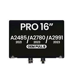 LCD Assembly (SILVER) (OEM Pull B Grade) for MacBook Pro 16" (A2485 / Late 2021) /(A2780 / Late 2023 / (A2991 / Late 2023)