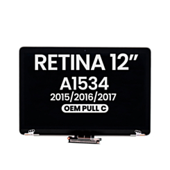 MacBook Retina 12" (A1534 / Early 2015 / Early 2016 / Mid 2017) LCD Assembly (SPACE GRAY) (OEM Pull
