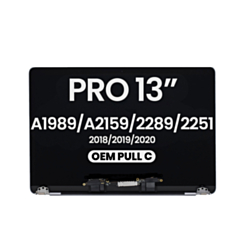 LCD Assembly (SPACE GRAY) (OEM Pull C Grade) for MacBook Pro 13" (A1989 / Late 2018 / Early 2019) (A2159 / Mid 2019) (A2289 / A2251 / Mid 2020)