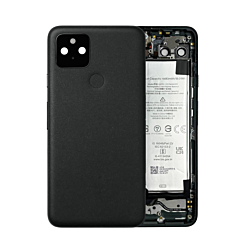 Housing Frame with Small Components Pre-Installed for Google Pixel 5A (BLACK) (OEM Pull C Grade) (Only Ground Shipping)