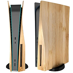 Faceplate Cover (WOODEN) (2 Piece Set) for PlayStation 5 Disc Edition (NO LOGO) (Only Ground Shipping)