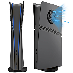 Faceplate Cover (BLACK) for PlayStation 5 Pro (Digital Edition) (V2) (NO LOGO) (Only Ground Shipping)