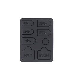 Dust Plug Set (8 Piece Set) (BLACK) for PlayStation 5 Slim