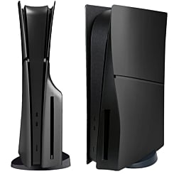 Faceplate Cover (BLACK) (4 Piece Set) for PlayStation 5 Slim Disc Edition (NO LOGO) (Only Ground Shipping)