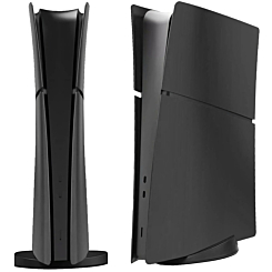 Faceplate Cover (BLACK) (4 Piece Set) for PlayStation 5 Slim Digital Edition (NO LOGO) (Only Ground Shipping)
