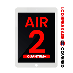 Quantum+ iPad Air 2 LCD Assembly (WHITE) (Sleep / Wake Sensor Flex Pre-Installed) (Exclusive LCD Breakage Warranty)