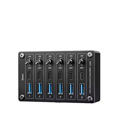 QianLi HAC6 Independent Control Power Dock Smart Desktop USB Hub with 6 Individual Toggle Switches, Professional Cell Phone Motherboard Power Diagnostic & Repair Rework Tool Station (Only Ground Shipping)