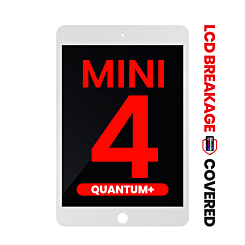 Quantum+ iPad Mini 4 LCD Assembly (WHITE) (Sleep / Wake Sensor Flex Pre-Installed) (Exclusive LCD Brakage Warranty)