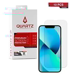 QUARTZ Clear Tempered Glass for iPhone 13 Mini (Pack of 10)
