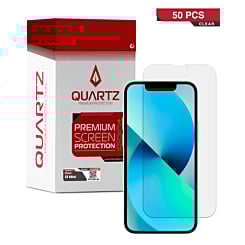 QUARTZ Clear Tempered Glass for iPhone 13 Mini (Pack of 50)