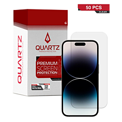 Stock up on the QUARTZ clear tempered glass for iPhone 14 Pro Max, pack of 50.