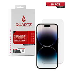 Grab the wholesale deals on the QUARTZ Clear Tempered Glass for iPhone 15 and 15 Pro, Pack of 10.
