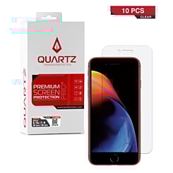 QUARTZ Clear Tempered Glass for iPhone SE 2022 / SE 2020 / 8 / 7 / 6s / 6 (Pack of 10)