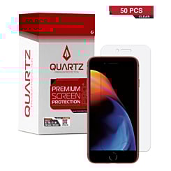 QUARTZ Clear Tempered Glass for iPhone SE 2022 / SE 2020 / 8 / 7 / 6s / 6 (Pack of 50)