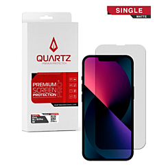 QUARTZ Matte Tempered Glass for iPhone 13 / 13 Pro / 14 / 16e / 17e (Single Pack)