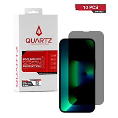 QUARTZ Privacy Tempered Glass for iPhone 13 Pro Max / 14 Plus (Pack of 10)