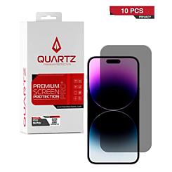 QUARTZ Privacy Tempered Glass for iPhone 14 Pro (Pack of 10)